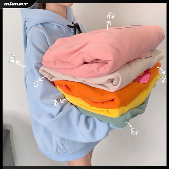 Áo Hoodie Dài Tay Dày Dặn In Họa Tiết Hoạt Hình Dễ Thương Cho Nữ