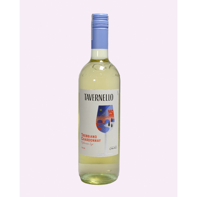 Vang trắng Ý TAVERNELLO TREBBIANO CHARDONNAY RUBICONE 2021 vị chua mát lành của táo lê