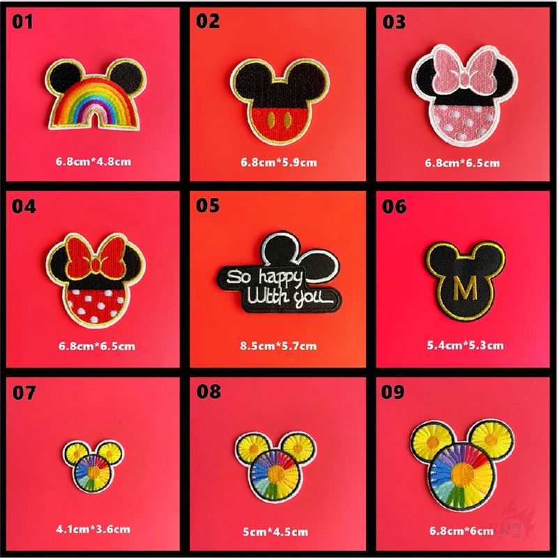 ♥ Sticker Ủi Thêu Hình Chuột Mickey & Minnie ♥ 1 Miếng Dán Ủi Quần Áo Hình Hoa Hướng Dương