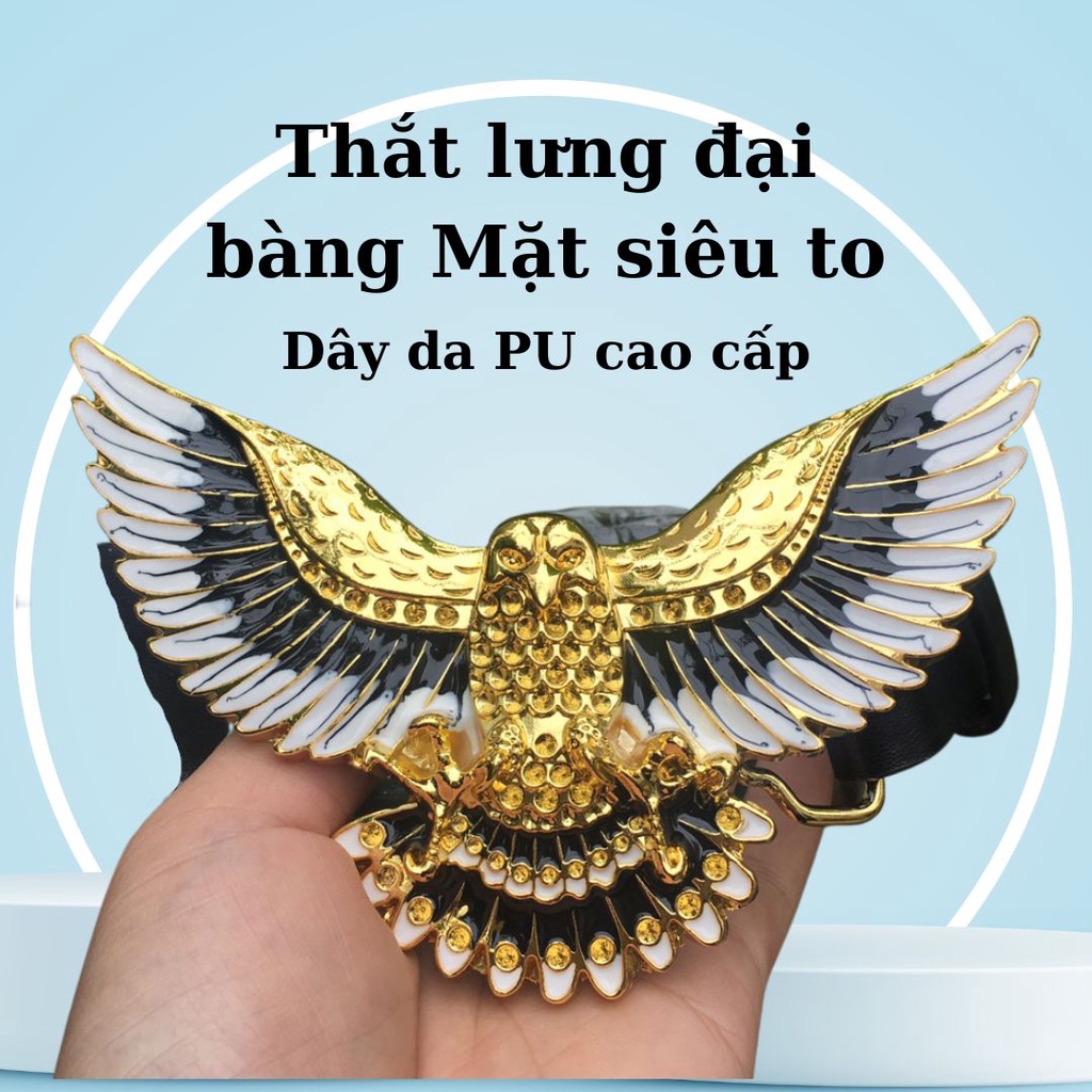 Thắt Lưng Da Nam Hình Đại Bàng - Hình Chữ Thập Đính Đá - Thắt Lưng Nam - Được Làm Bằng Hợp Kim