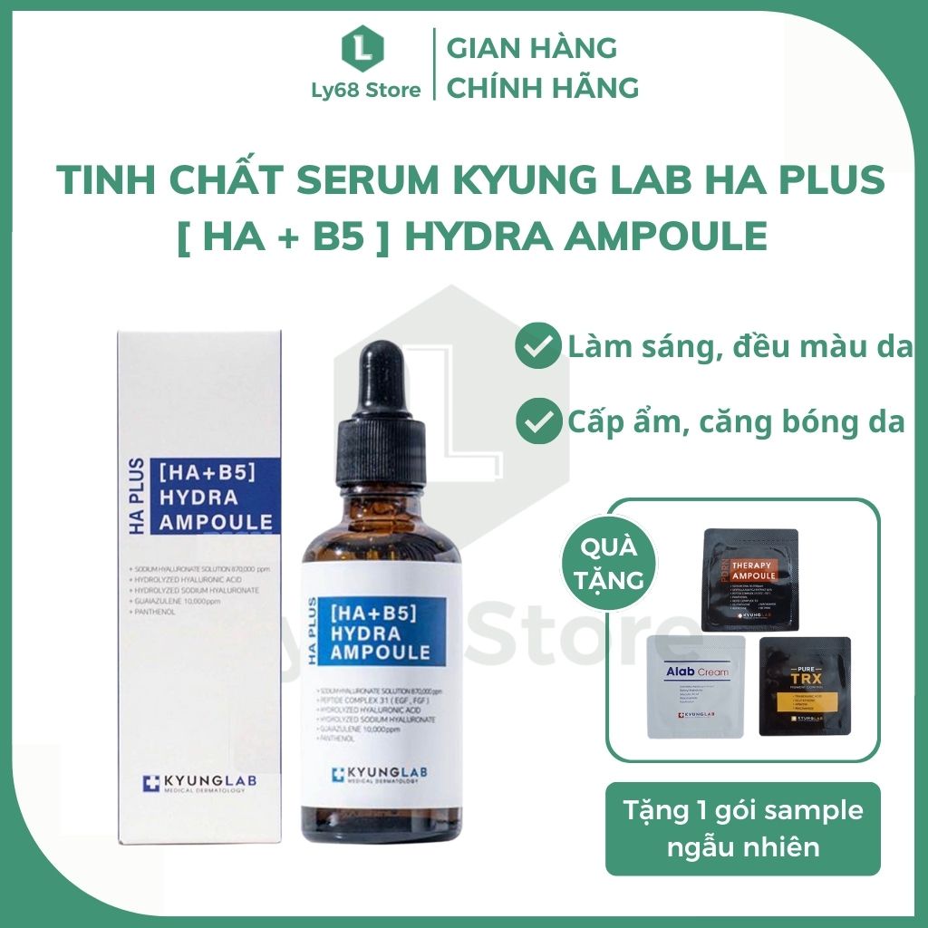 Tinh Chất Serum Cấp Ẩm, Căng Bóng Da Kyung Lab Ha Plus [ Ha + B5 ] Hydra Ampoule 50ml