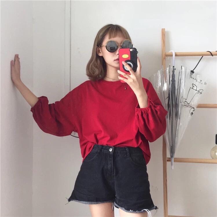 Áo thun TAY DÀI BO GẤU 6535 ❤️ Áo tay dài Unisex form rộng Freesize dành cho nam nữ Molly Fashion