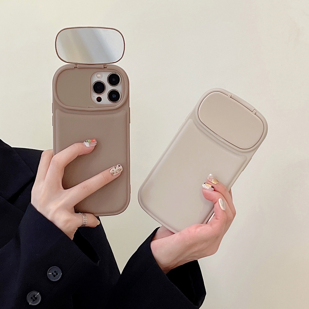 Ốp Điện Thoại Chống Sốc Có Gương Trang Điểm Cho Iphone 14 11 12 13 Pro Max XS Max XR Pro Max X