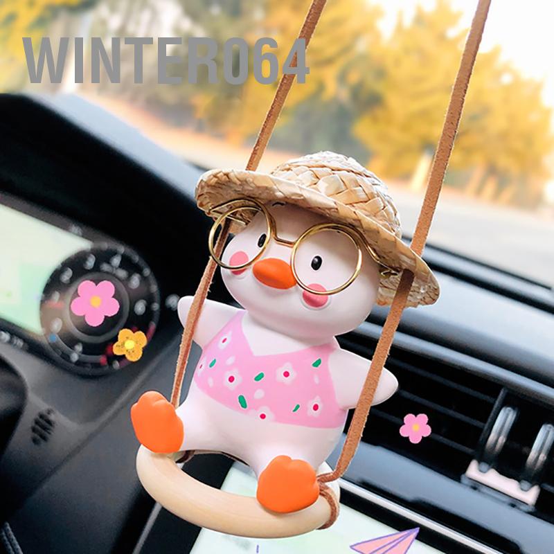 Gương chiếu hậu Swinging Duck Trang trí nội thất Mặt dây chuyền Phụ kiện treo xe Winter064