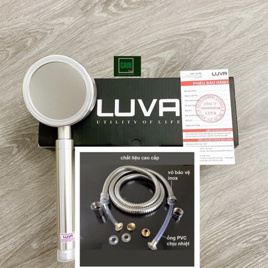 Combo vòi hoa sen Luva VS3, BH 1 năm, đổi lỗi 30 ngày,kèm dây sen inox 304 chống xoắn dài 1,5m