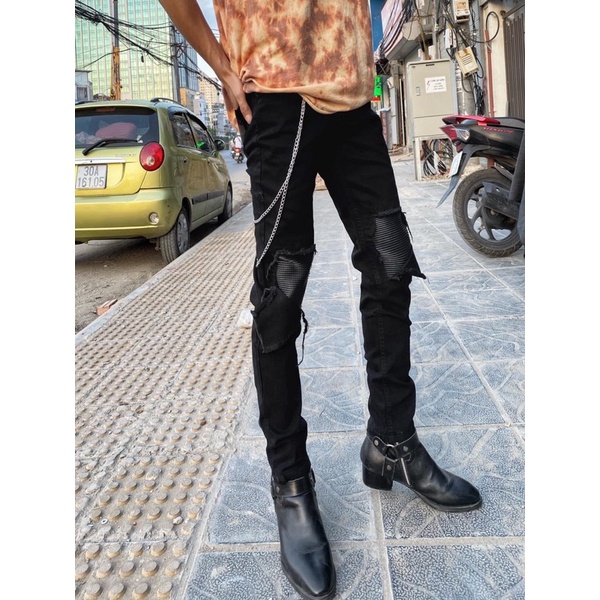 MẪU QUẦN BIKER ĐÁP DA GỐI 1010