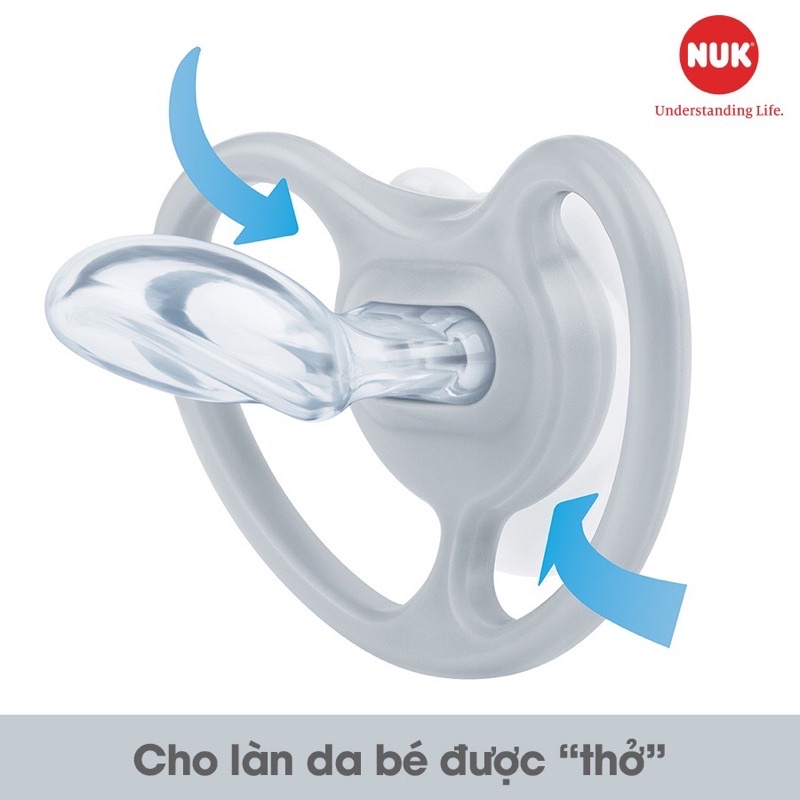 Ty giả Nuk Sensitive Silicon đúc nguyên khối cho bé từ sơ sinh - 18tháng