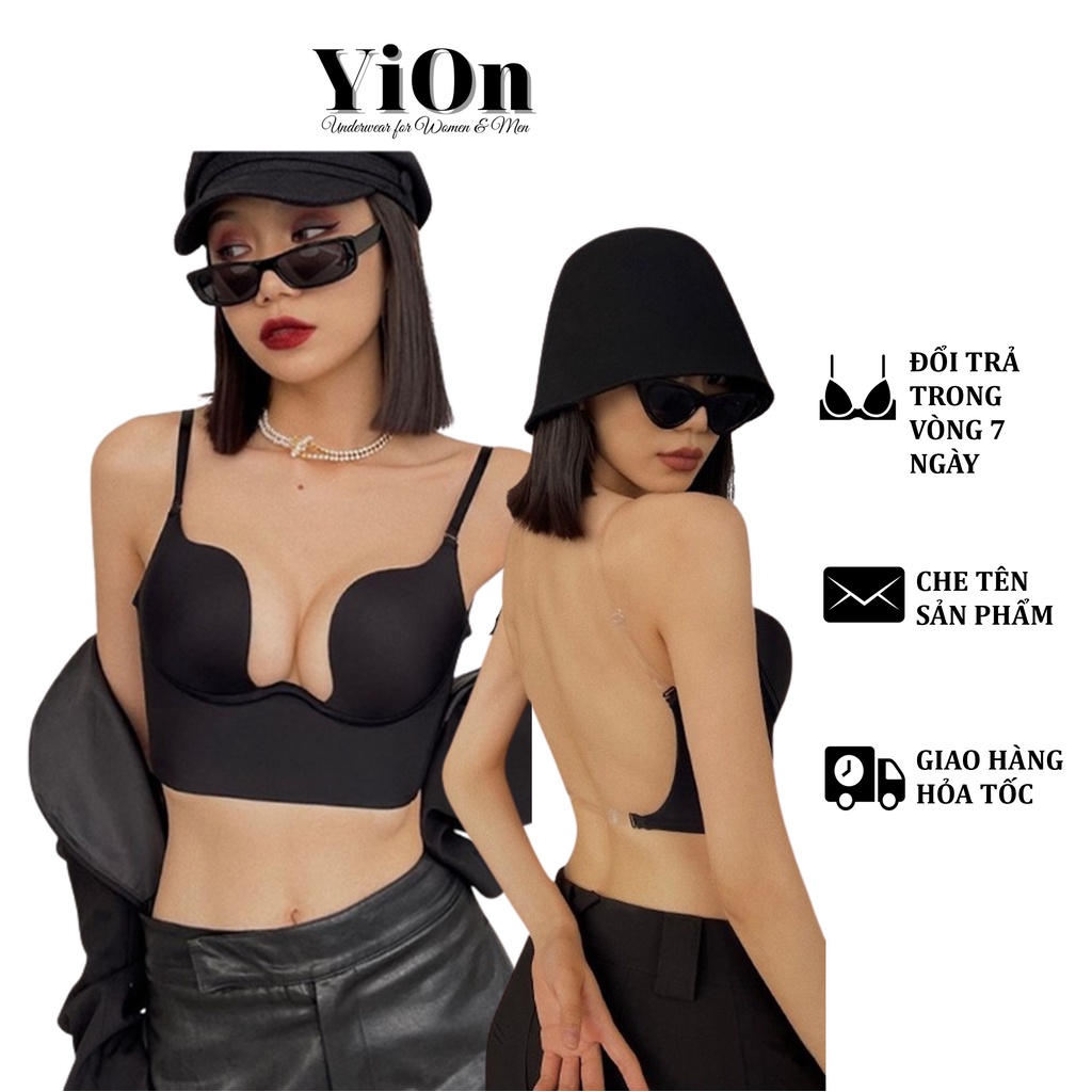 Áo lót mặc áo hở lưng khoét ngực chữ U mút 1,5 cm cao cấp đa năng Yion Underwear AU04