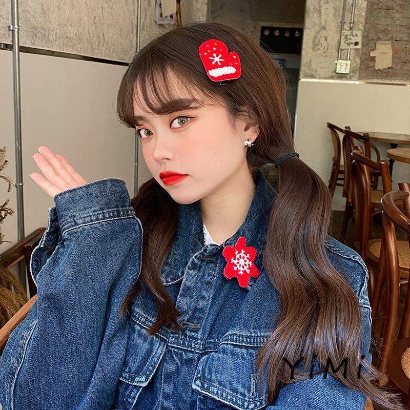 Kẹp tóc hình giáng sinh dễ thương phong cách Hàn Quốc cho nữ