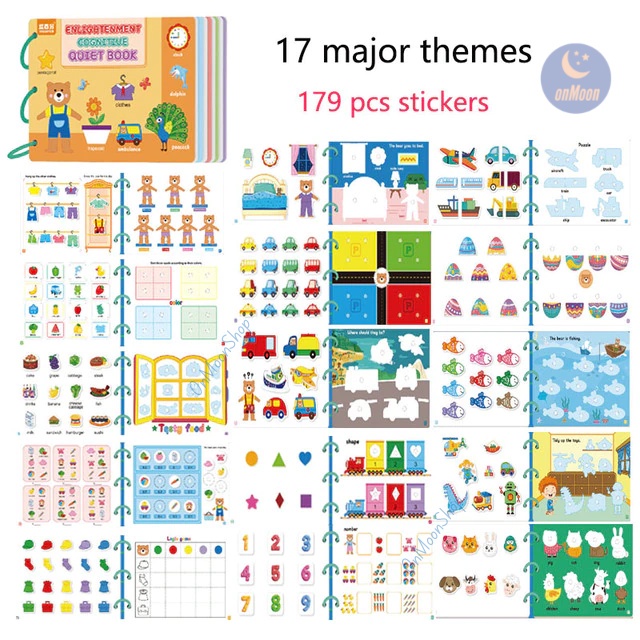 Sách Bóc Dán Thông Minh Quiet Book 17 Chủ Đề Cho Bé