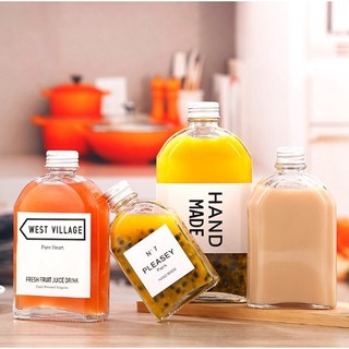 Chai thủy tinh dẹp vai bầu nắp nhôm 100ml | 200ml | 250ml | 350ml | 500ml