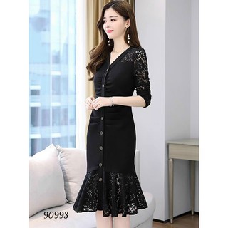 Đầm Umi Phối Ren Cổ Tim D90993