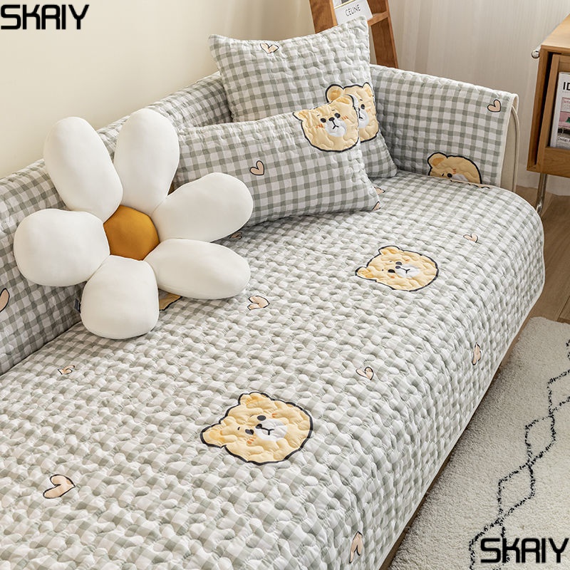 Vỏ Bọc Đệm Ghế Sofa Toàn Diện Bốn Mùa Bằng Vải Cotton Nguyên Chất Không Trượt Thông Dụng