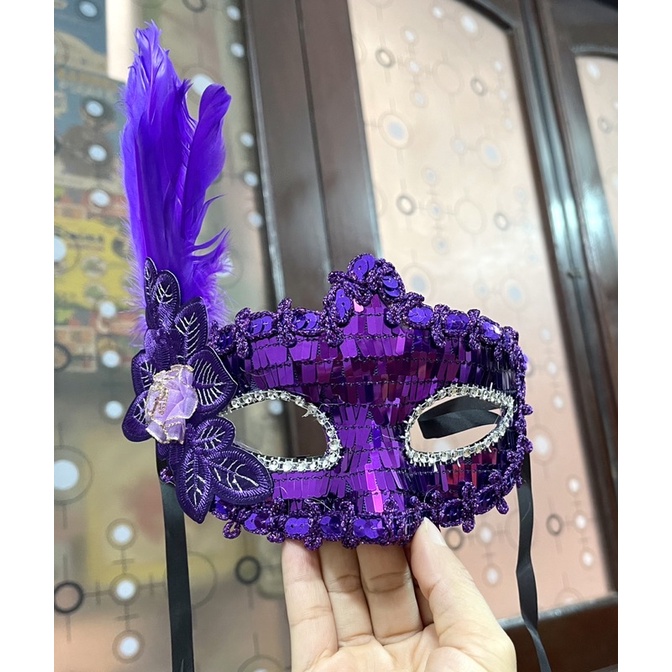 Mặt nạ hoá trang cosplay lông vũ / Mặt nạ chơi trung thu HALOWEEN