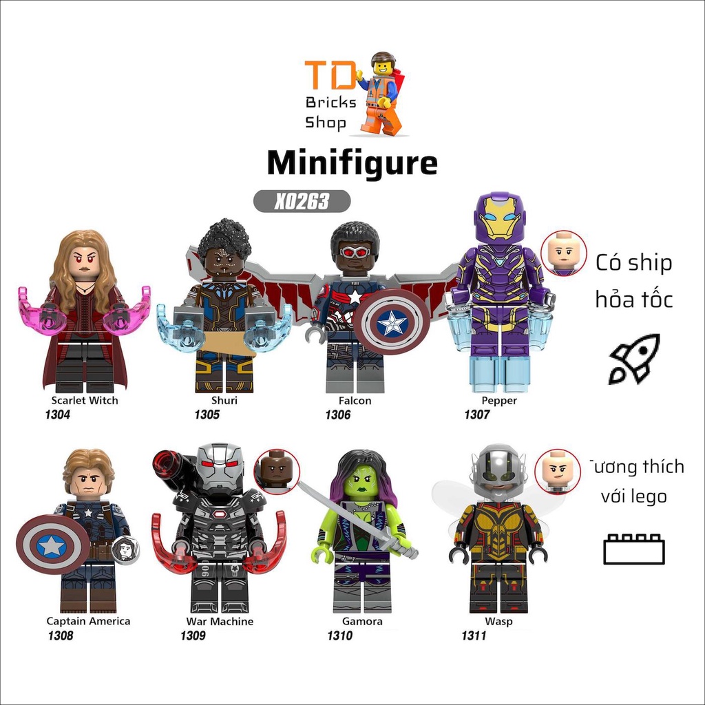 Minifigures, đồ chơi lắp ráp mô hình nhân vật siêu anh hùng Marvel, End Game, hàng mới 100%, X0263