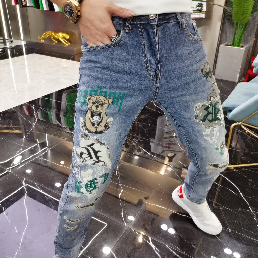 Quần Jeans Dài Lưng Vừa Có Khóa Kéo Thời Trang Mới Cho Nam