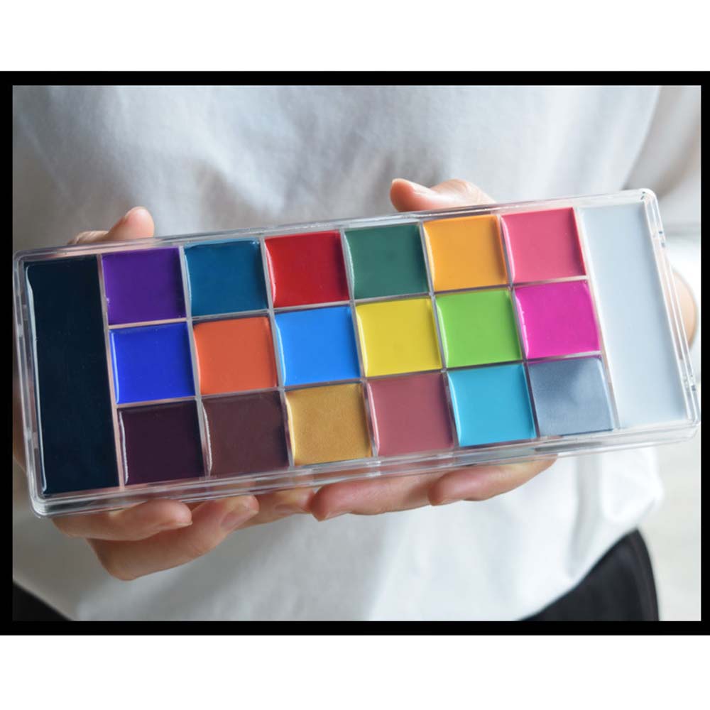 20 Color Oil Paint Body Profession Makeup Palette Face Art Painting Oil Art Party Face Color Makeup with Brush For Party Halloween