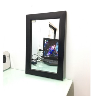 gương soi để bàn khung gỗ decor, gương viền màu đen, trắng kích thước 20x30cm,25x35cm loại đẹp