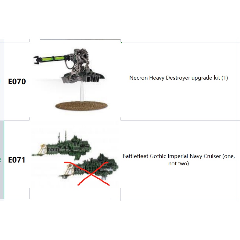 Bộ nâng cấp "Necron Heavy Destroyer (1)" E070 Battlefleet Gothic Imperial Navy Firestorm Frigate