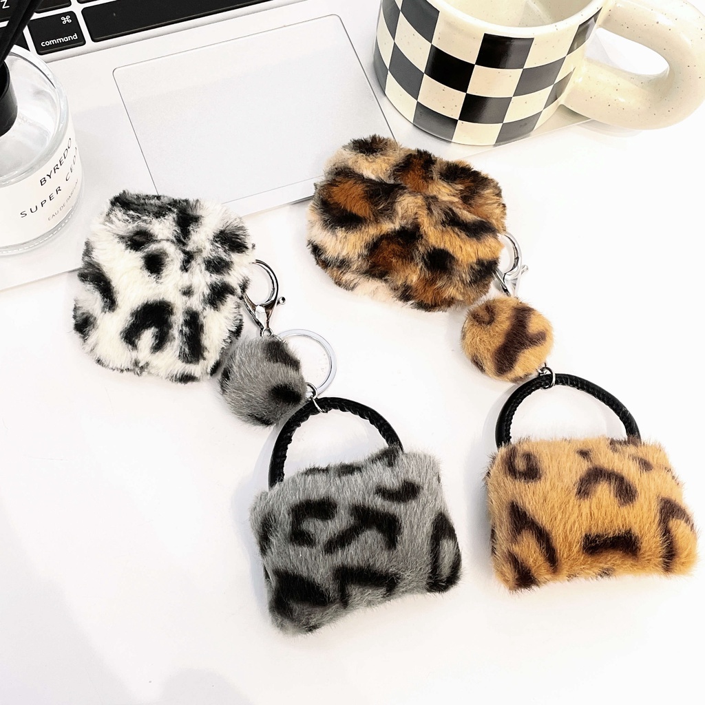 Vỏ Bảo Vệ Hộp Sạc Tai Nghe AirPods3 Gen AirPods3 2021 Họa Tiết Da Báo Bằng Lông Nhung Ốp