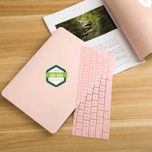 Combo Case, Ốp + Phủ phím màu hồng pastel cho macbook pro 13 inch [Có cả M1]