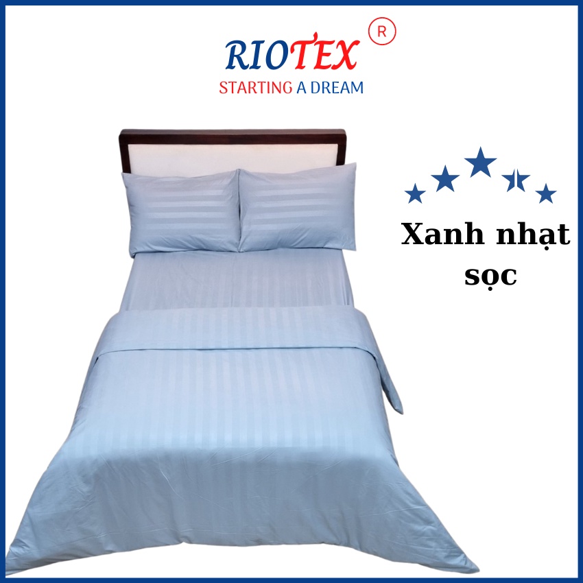 3T Drap - Ga màu sọc 3 phân Riotex cho nhà nghỉ khách sạn dành cho nệm 17 -25cm