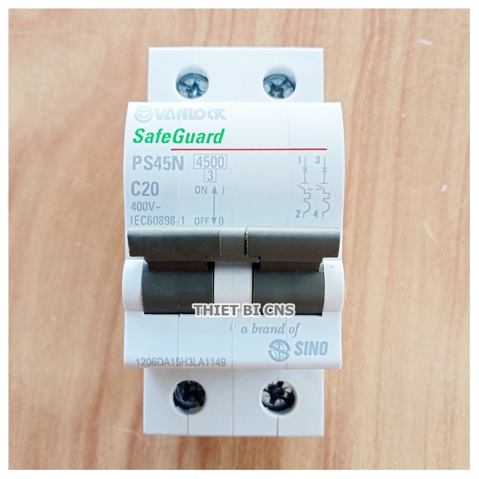 Cầu dao - Aptomat tự động Vanlock Sino 2P 10A - 63A/4,5kA Chính hãng