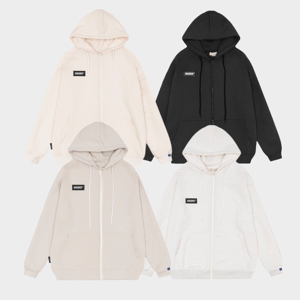 Áo Khoác Hoodie Zip TWENTI TAG MẠC Thời Trang , Áo Hoodie Zip Mũ Trùm Unisex Phù Hợp Nam Nữ