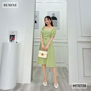 Đầm cổ đắp chéo eo thắt dây BEMINE MT5738