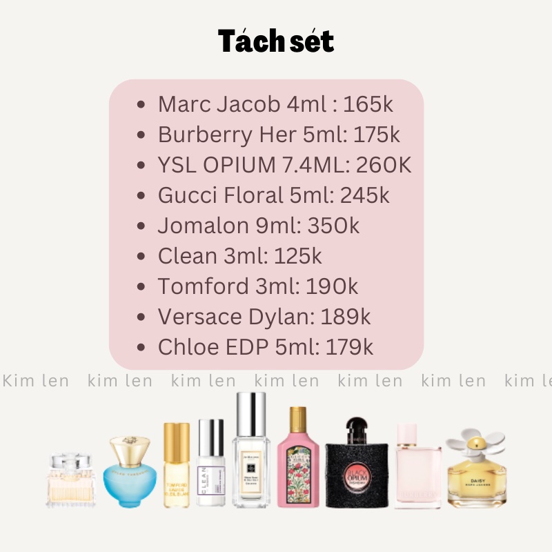 Nước hoa mini các hãng 4ml - 9ml