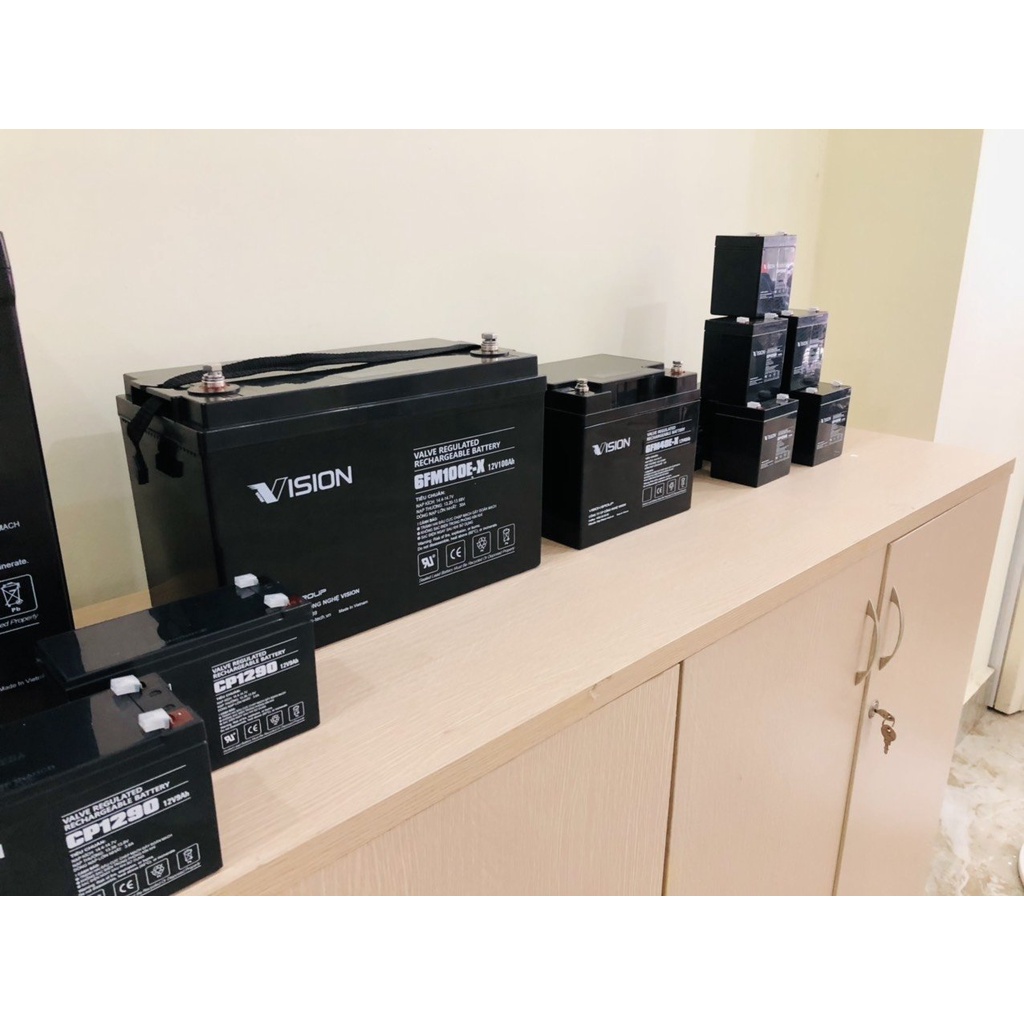 Ắc quy chính hãng Vision CP1290 12V 9Ah, sản phẩm chuyên dùng cho UPS, loa kéo, xe điện trẻ em