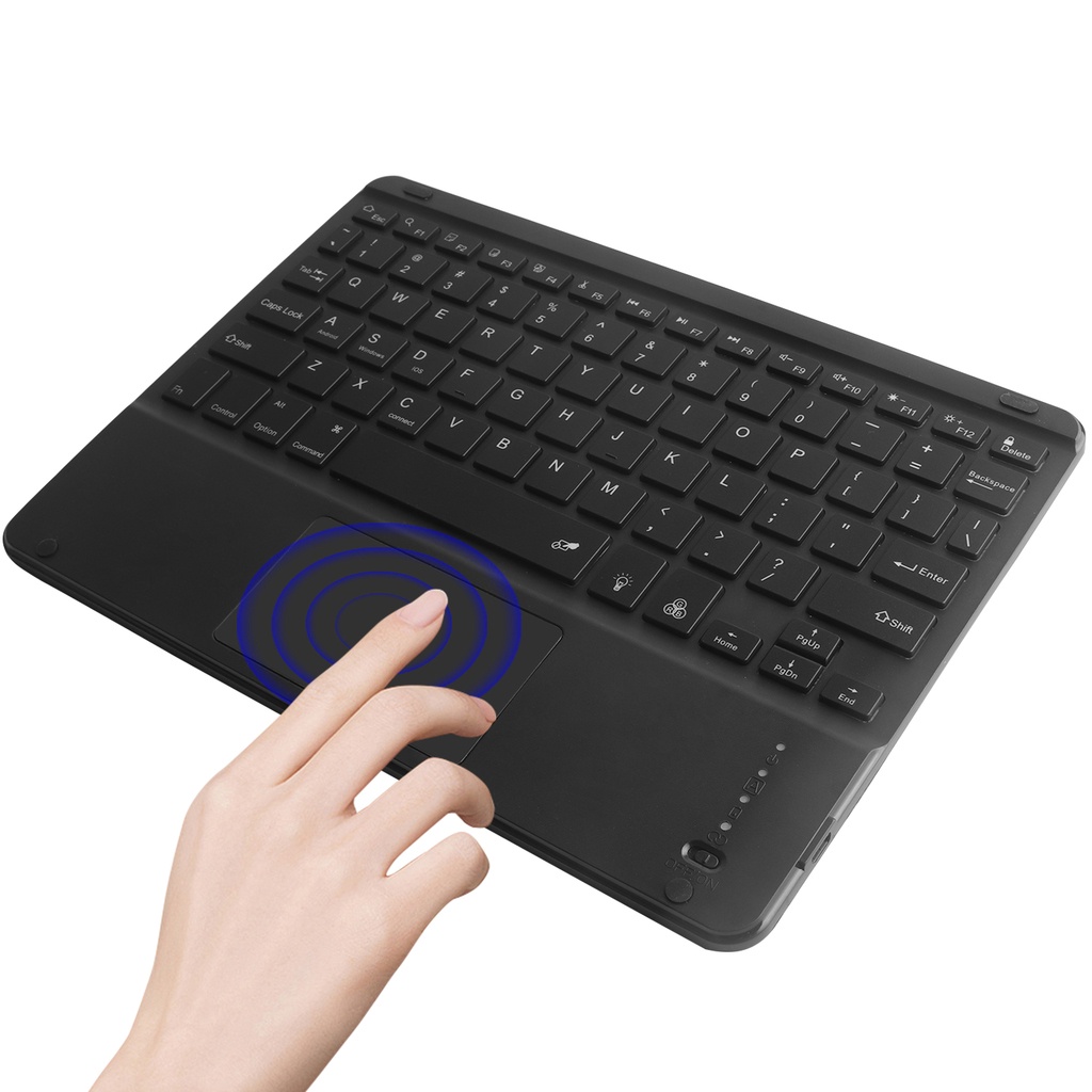 Bàn Phím bluetooth Không Dây 10 inch Siêu Mỏng Có Đèn Nền 7 Màu Có Thể Sạc Lại Cho ipad android windows