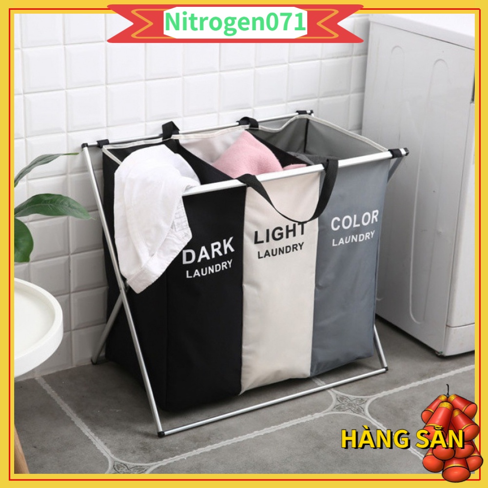 Nitrogen071 Sọt Vải / Giỏ Vải Rổ đựng đồ giặt có thể thu gọn Vải Oxford Thiết kế Tay cầm mềm Dễ dàng lắp đặt cài Quần áo bền Hamper