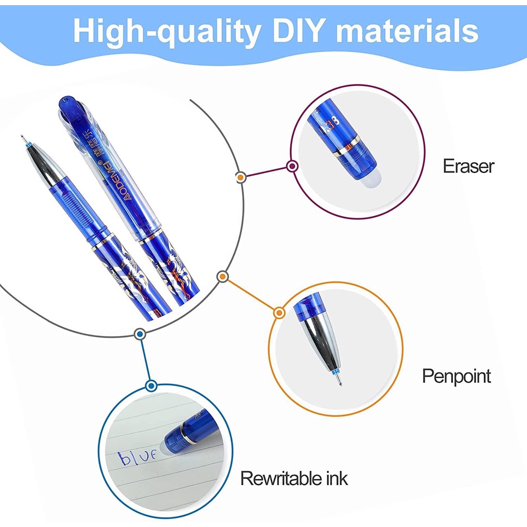Set 68 Bút Mực Gel Ngòi 0.5mm Có Thể Xóa Được Dành Cho Học Sinh