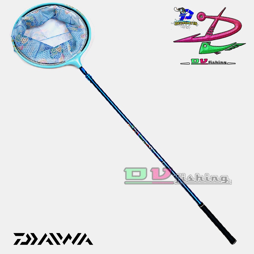 Bộ Cán, Mặt Vợt vớt Cá DIAIWA Carbon + vành tròn dùng cho câu đơn câu đài.!!!