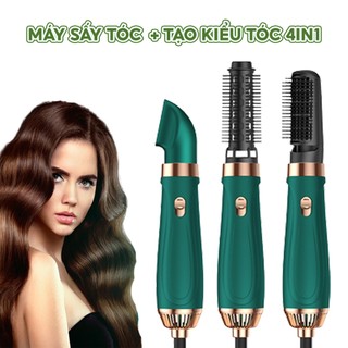 Máy sấy tóc tạo kiểu uốn đa năng 4 trong 1 TẶNG kèm 3 đầu lược duỗi thẳng uốn xoăn sấy tạo kiểu tóc 2 chiều