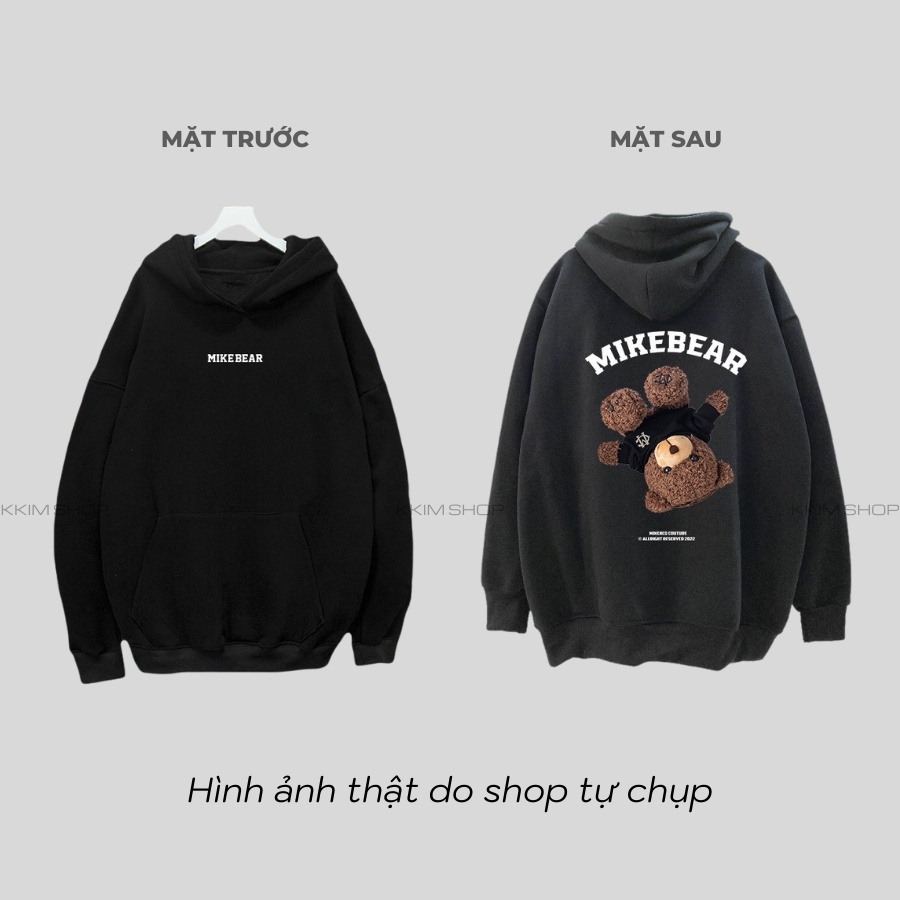 Áo Nỉ hoodie MIKEBEAR MIKENCO, Áo khoác hoodie dây kéo unisex nam nữ form rộng oversize nỉ bông cao cấp 2022