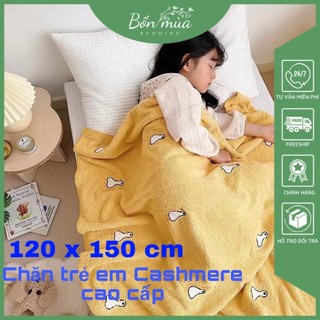 Chăn cho bé đi học, mền cho bé , chăn lông cừu trẻ em CASHMERE cao cấp kích thước 1m15x1m5 - Bốn Mùa Bedding