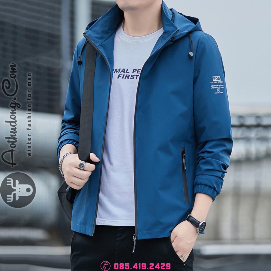Áo khoác gió nam thể thao 2 lớp, có mũ tháo rời cao cấp chính hãng Zeanus