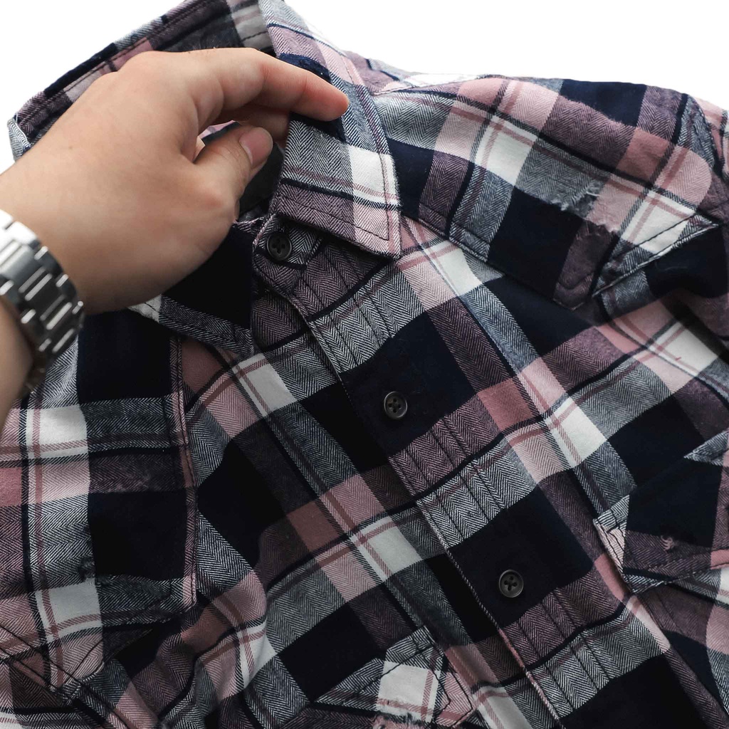 Áo Sơ Mi Nam Pingo Họa Tiết Caro Chất Vải Flannel Form Chuẩn - FAPAS