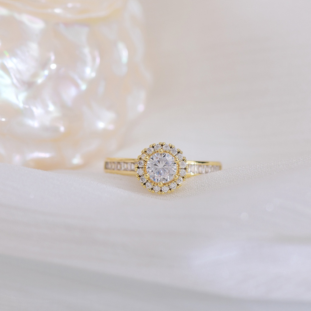 Nhẫn Hở Mạ Vàng 18K Đính Đá Zircon Sang Trọng