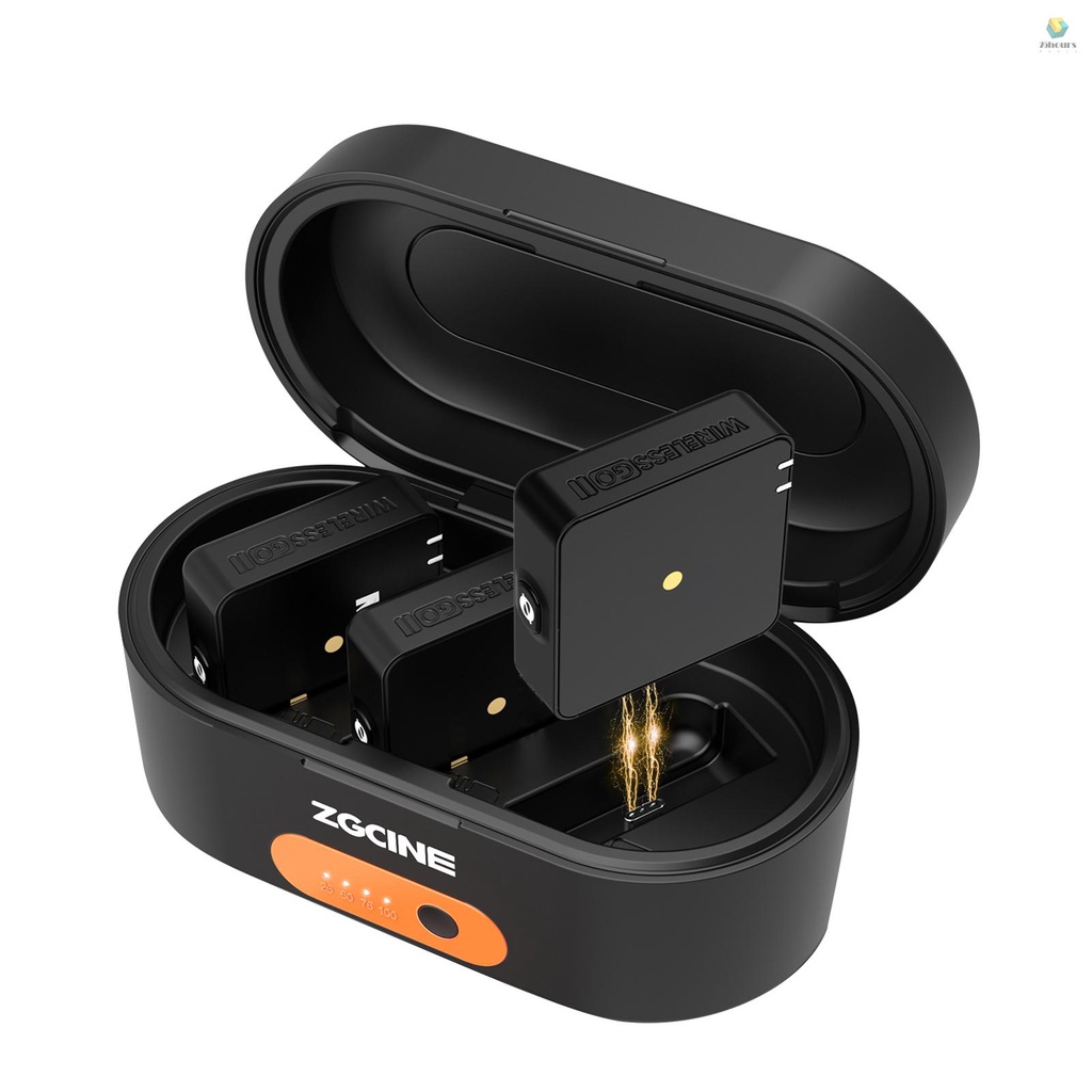Hộp Sạc Micro ZGCINE ZG-R30 Không Dây 3 Khe Cắm Sạc Pin Loại C Tích Hợp Đèn Báo Đầu Ra USB-A