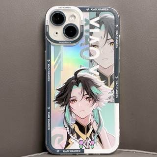 Genshin impact Xiao  Ốp Điện Thoại Trong Suốt Chống Sốc Màu Laser Cho iPhone 14 13 12 11 pro promax x xs xsmax xr 7 8 plus