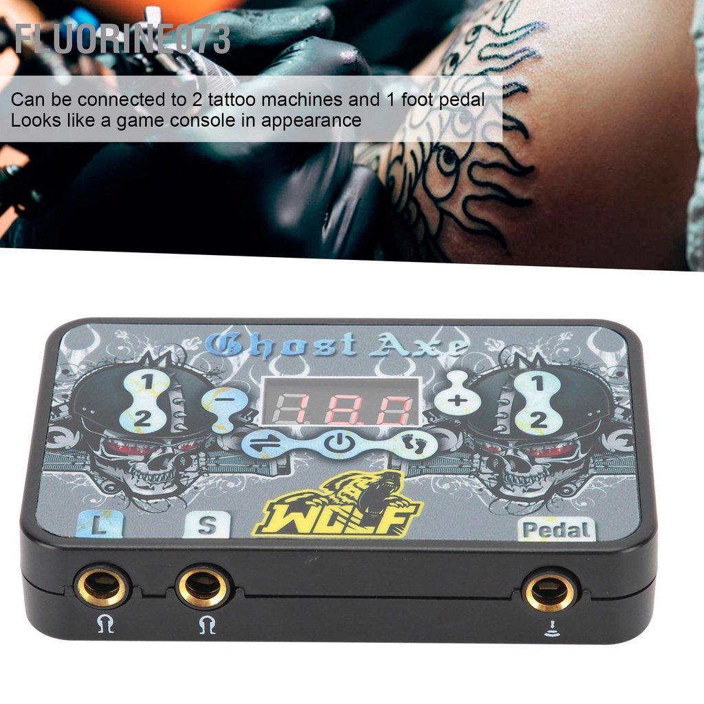 [Hàng Sẵn] Bộ cấp nguồn hình xăm Màn LCD 3 lỗ Kiểu dáng Bàn đạp chân Máy mô kép Nguồn điện 90‑265V【Fluorine073】