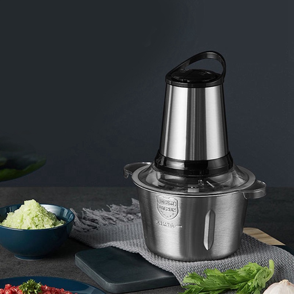 Có thể bán buôn Máy xay thịt bằng điện Thép không gỉ Đa chức năng 2L 220V 300W gia đình Phụ kiện nhà bếp Sodium075 Hàng giao ngay