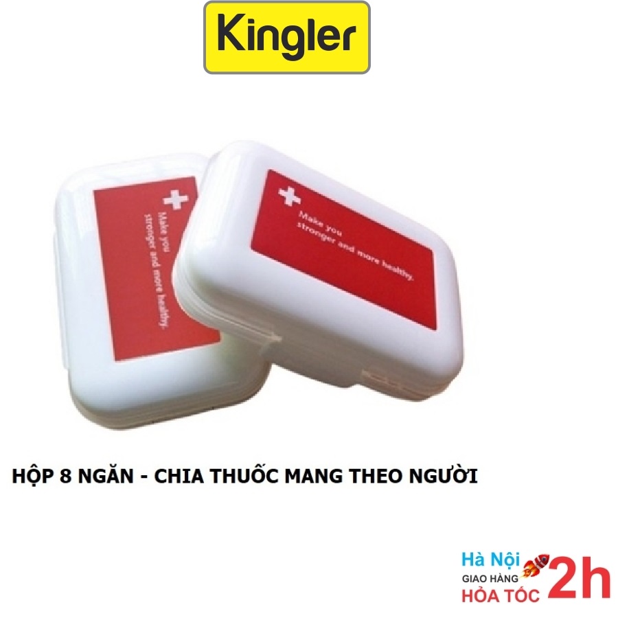 Hộp Chia Thuốc - Kingler, 8 Ngăn Mang Đi Du Lịch Tiện Dụng, Nhỏ Gọn, Chắc Chắn, Giá Rẻ, Nhựa An Toàn Môi Trường - 7123