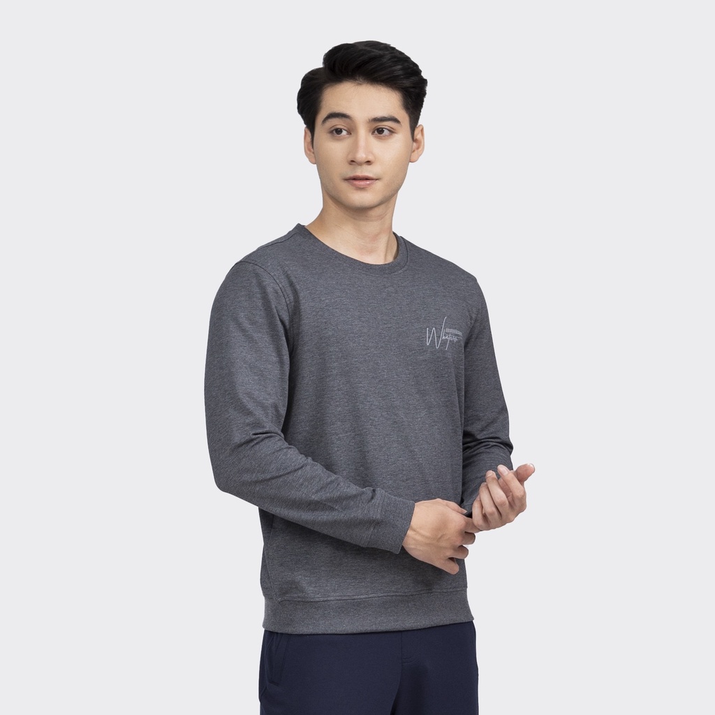 Áo Thun Dài Tay Sweatshirt Nam Aristino INSIDEMEN ISW008W2 Vải Polyester Cao Cấp dáng suông nhẹ cổ tròn bo tay và gấu