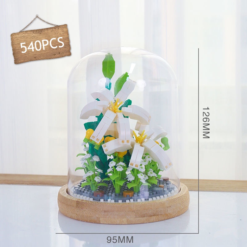 Chậu Cây Cảnh Thiết Kế Sáng Tạo 2022 ​Bộ Đồ Chơi Lắp Ráp Bó Hoa DIY Dành Cho Bé Gái