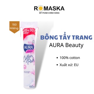 Bông tẩy trang AURA beauty 150 miếng