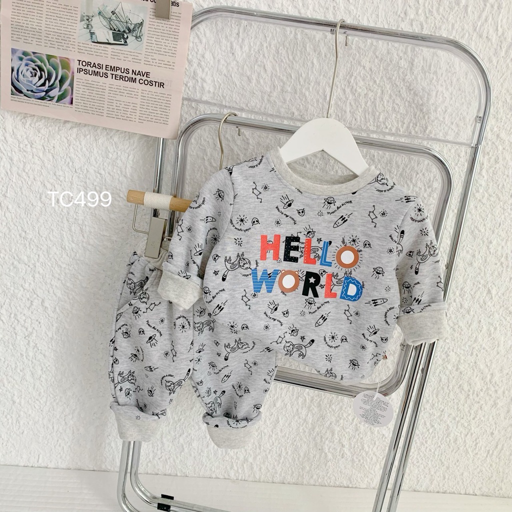 Sét bộ nỉ bé trai in hình